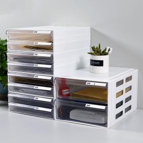 Clear Plastic A4 File Drawer – Stackable Office Document Storage Organizer