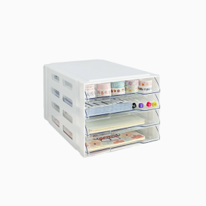 A4 Desktop Drawer Storage Box – Plastic File Organizer for Home & Office